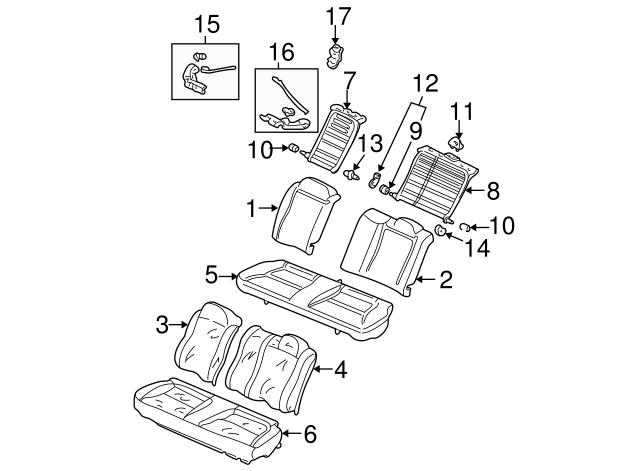 Honda Genuine 81144-S0A-J01ZG Headrest Lock Guide