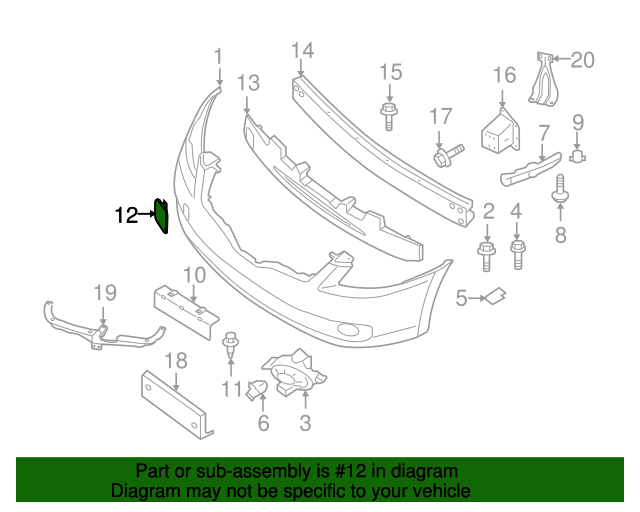 20072010 Nissan Altima 20072009 Nissan Altima Front Bumper Tow Eye