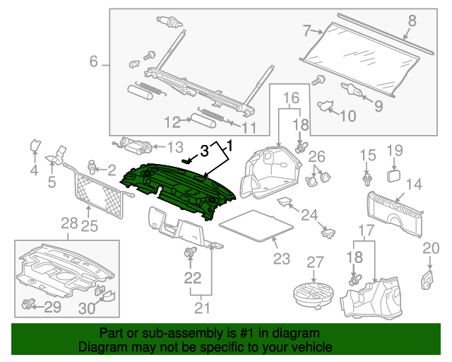 2011-2012 Acura RL Pkg Tray Trim 84505-SJA-A05ZE | OEM Parts Online