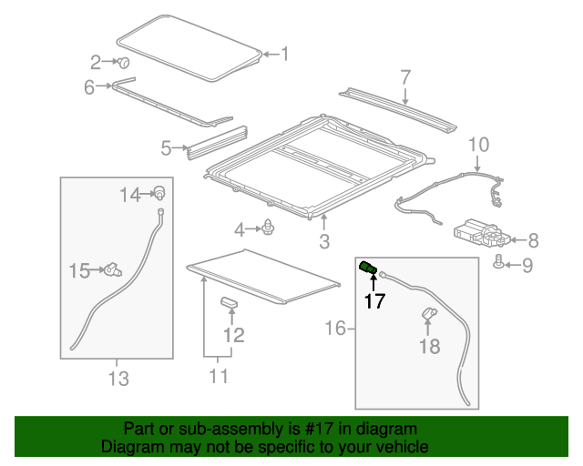 20052017 GM Sunroof Drain Hose Connector 10377082