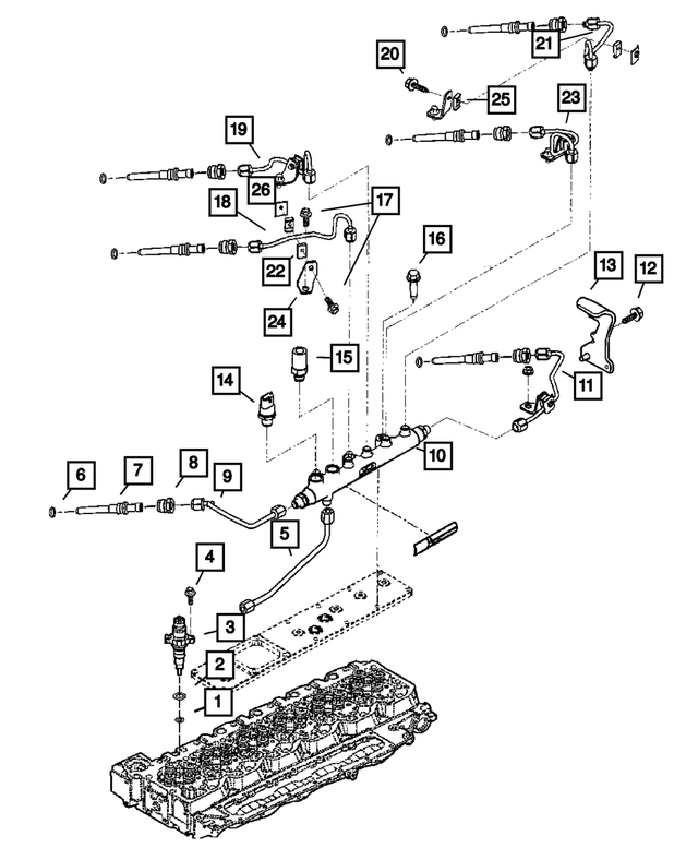 Genuine Chrysler 5086874AC Fuel Supply Line Genuine Chrysler 5086874AC Fuel Supply Line