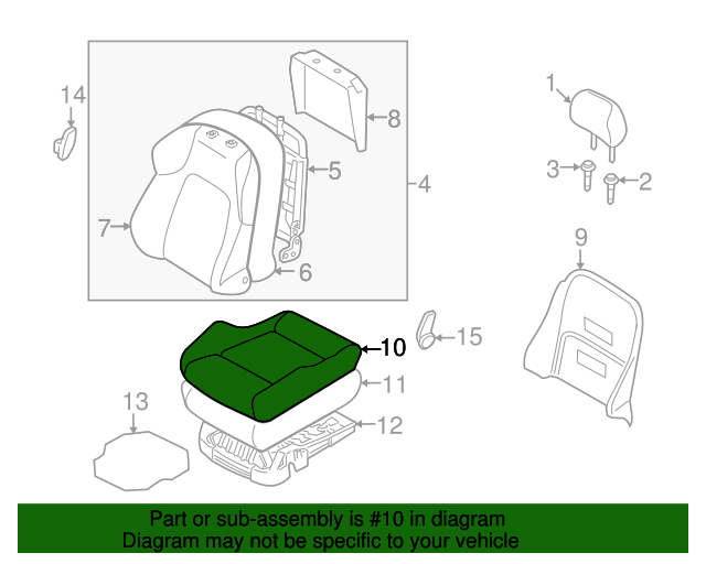 Genuine Hyundai 88260-2C200-GAA Seat Cushion Covering Front Genuine Hyundai 88260-2C200-GAA Seat Cushion Covering Front