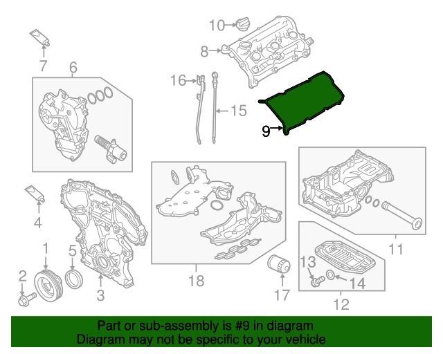 132705CA0A (132705ca0a) 20162020 Infiniti Valve Cover Gasket