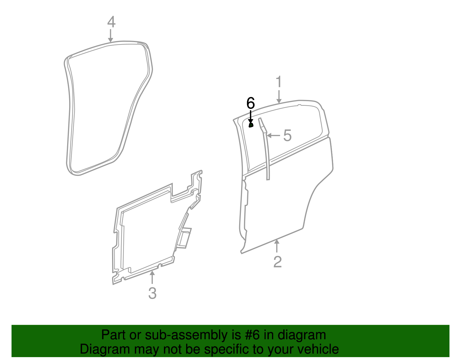 Rear Side Door Auxiliary Weatherstrip Retainer - GM (11519044)