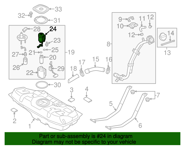 31112A70A0 Fuel Filter 20112017 Hyundai World OEM Parts Hyundai
