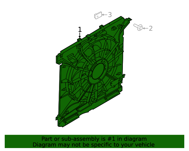 P1MZ8C607G Fan Assembly 20202024 Ford Police Interceptor Utility