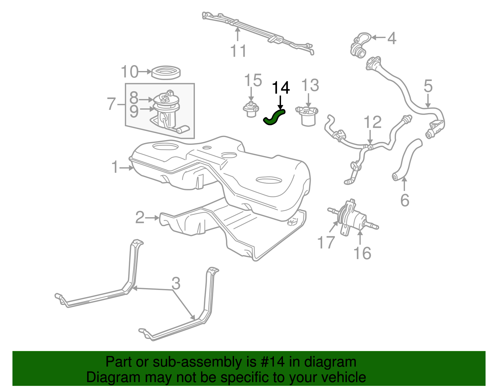 Vapor Hose - Ford (XW4Z-9E325-AB)