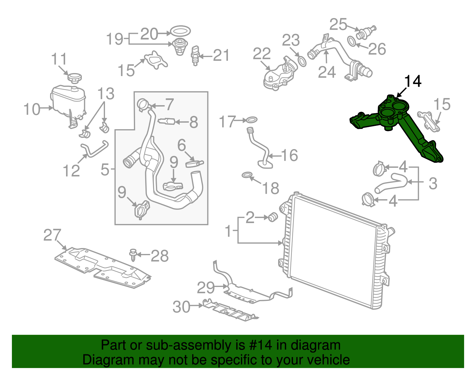 Engine Coolant Thermostat Housing - GM (98082690)