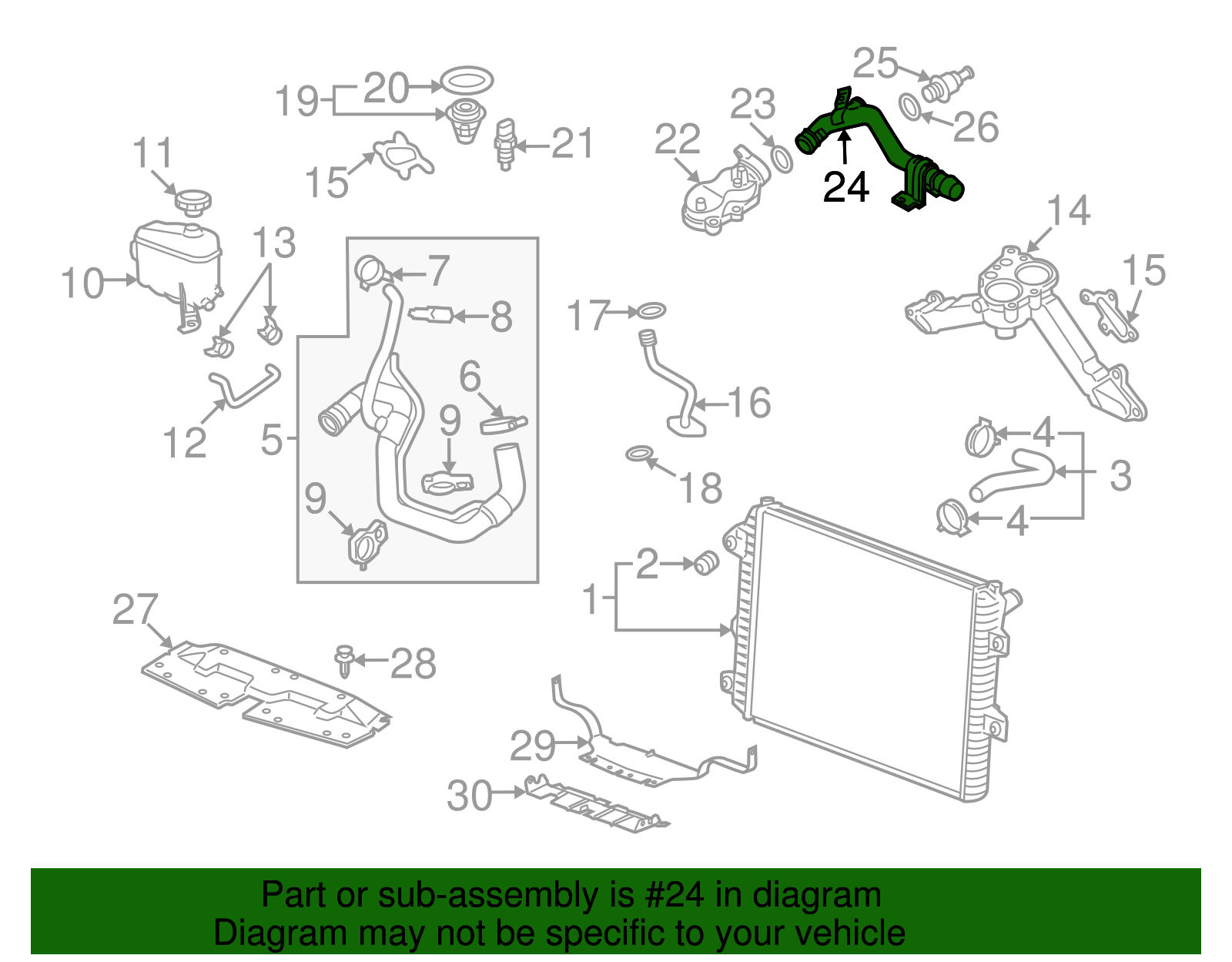 Engine Coolant Outlet Pipe - GM (97382699)
