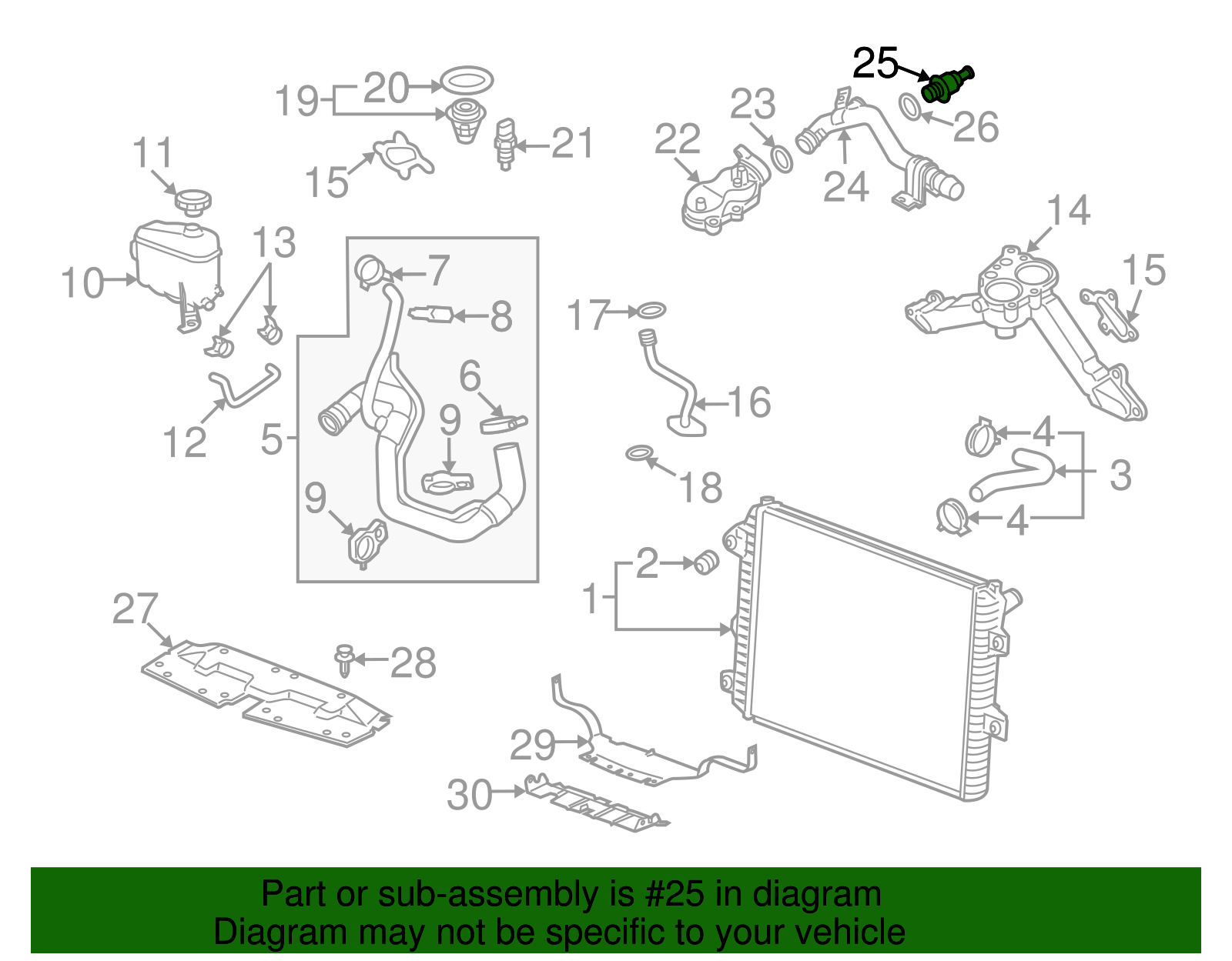 Turbocharger Coolant Thermostat - GM (97385898)