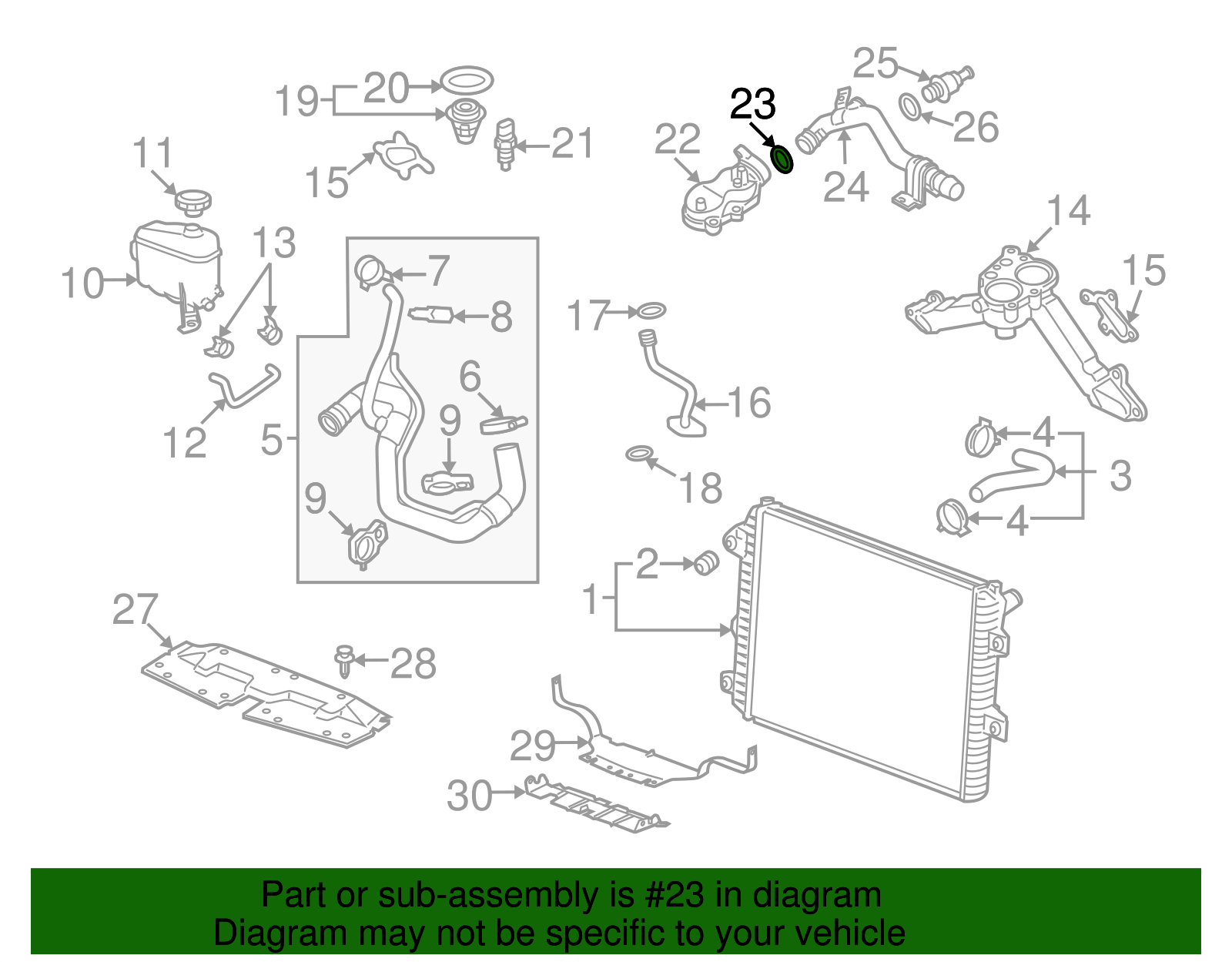 Engine Coolant Outlet Pipe Seal - GM (94011604)