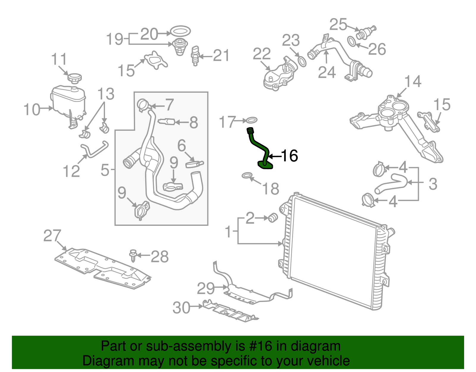 Thermostat Bypass Pipe - GM (98042817)