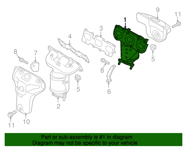 285103CLC0 Catalytic Converter With Integrated Exhaust Manifold 2016