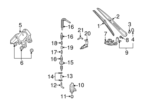 Rear Wiper Components for 2008 Porsche Cayenne | OEM Parts Online