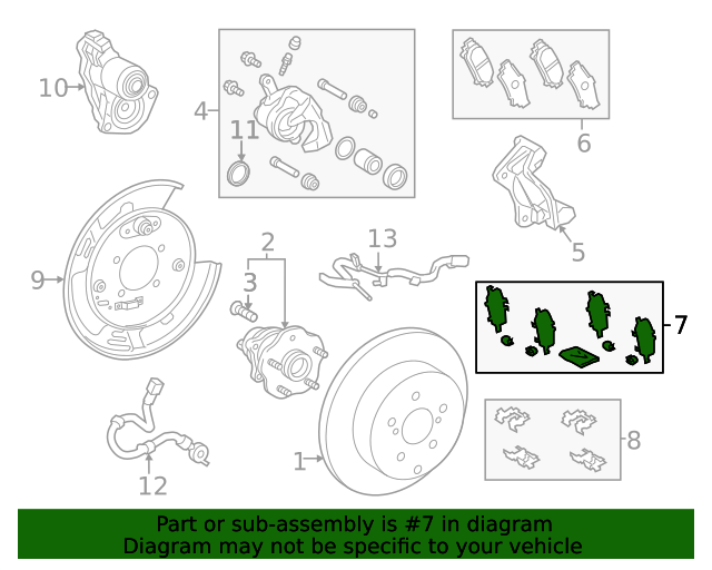 0494602160 Disc Brake Pad Shim Kit 20202023 Toyota Highlander