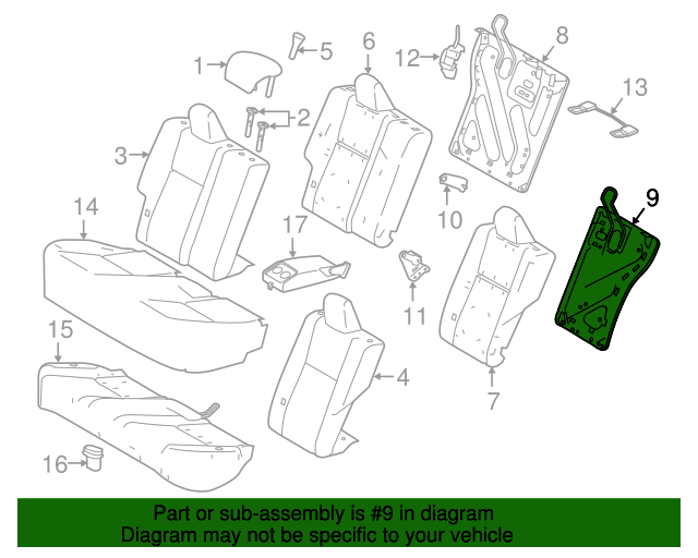 TOYOTA Genuine 71018-02400 Seat Back Frame TOYOTA Genuine 71018-02400 Seat Back Frame