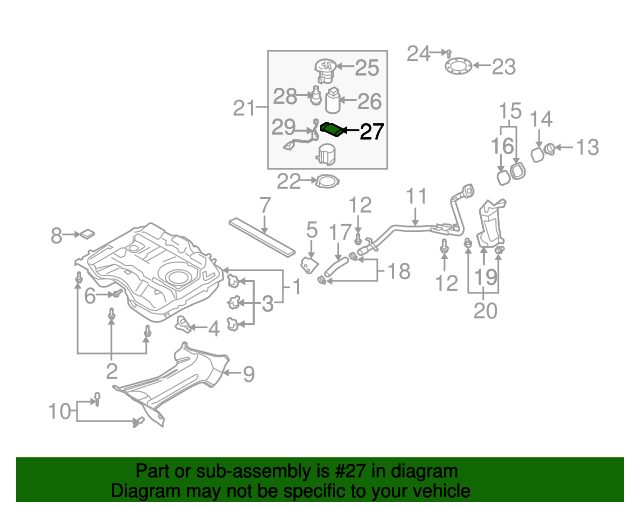 2007-2010 Mazda CX-9 Fuel Filter CY01-13-ZE1 | QuirkParts
