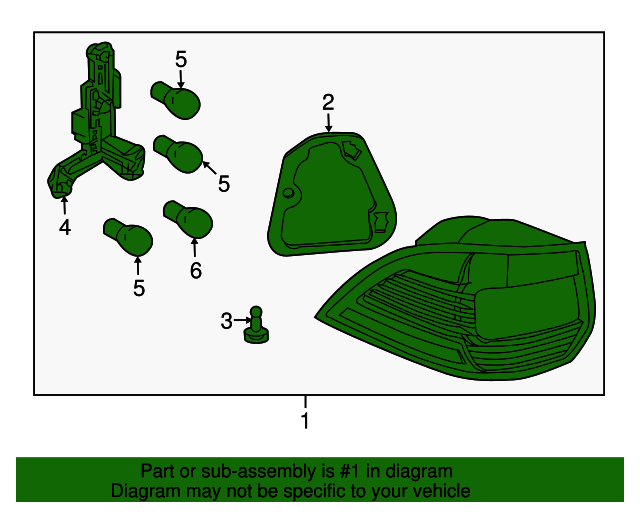 1K9945096H Tail Light Assembly 20102014 Volkswagen Jetta