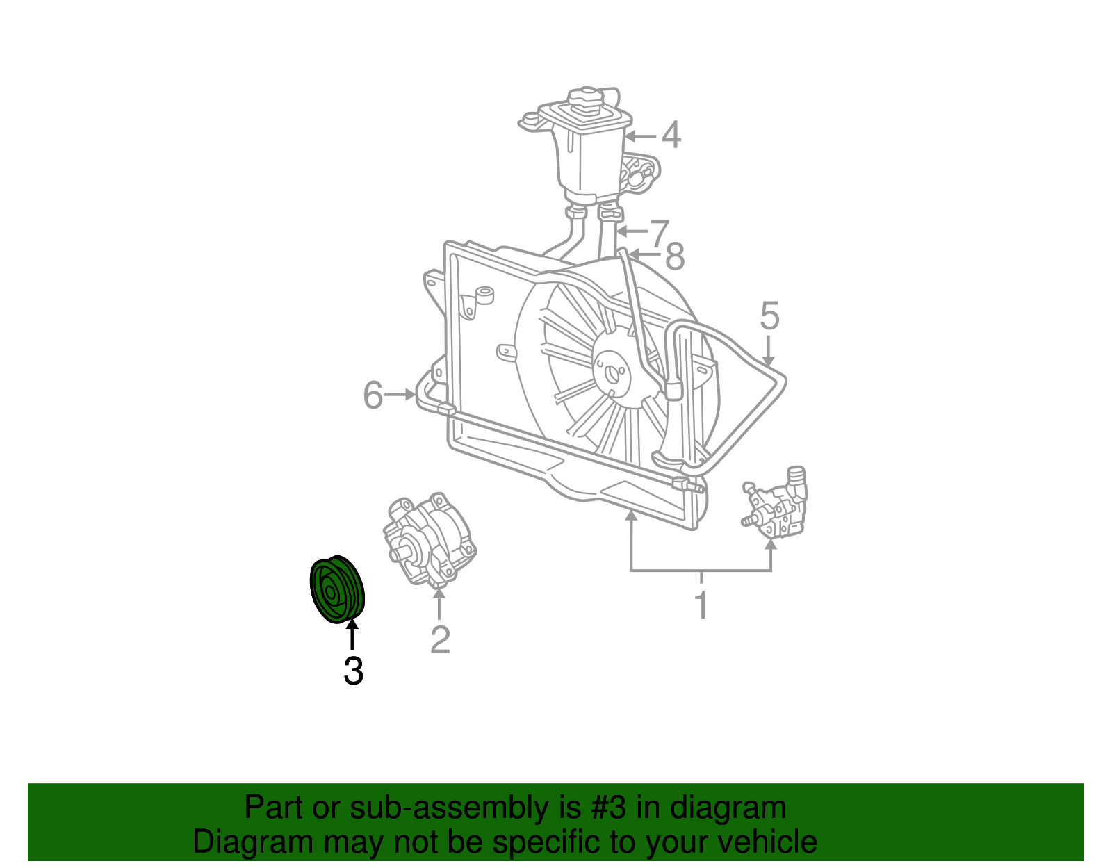 Pulley - Ford (XW4Z-8C647-AA)
