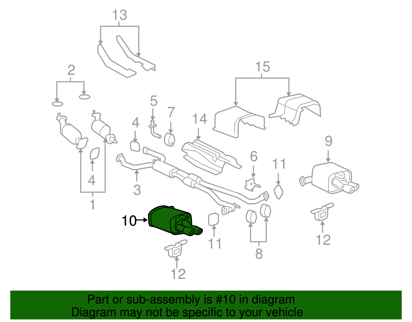 Driver Side Exhaust Muffler - GM (92207803)