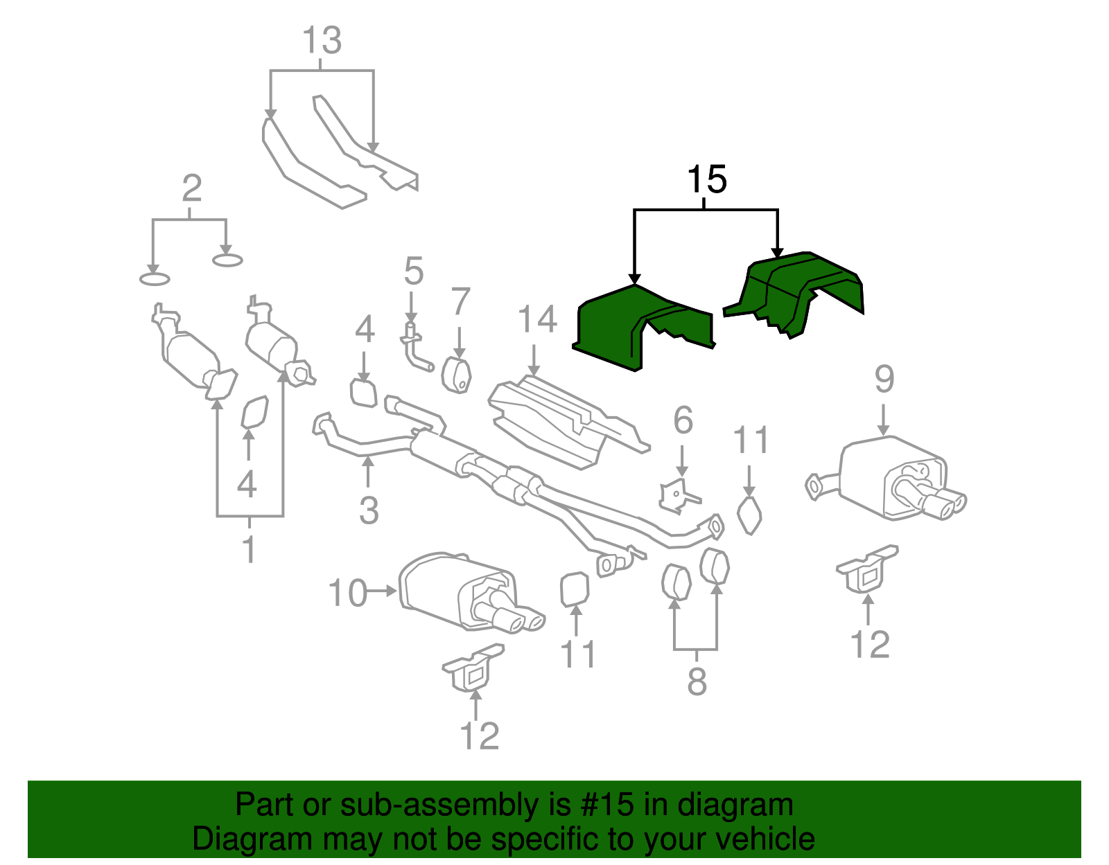 Passenger Side Exhaust Muffler Heat Shield - GM (92261992)
