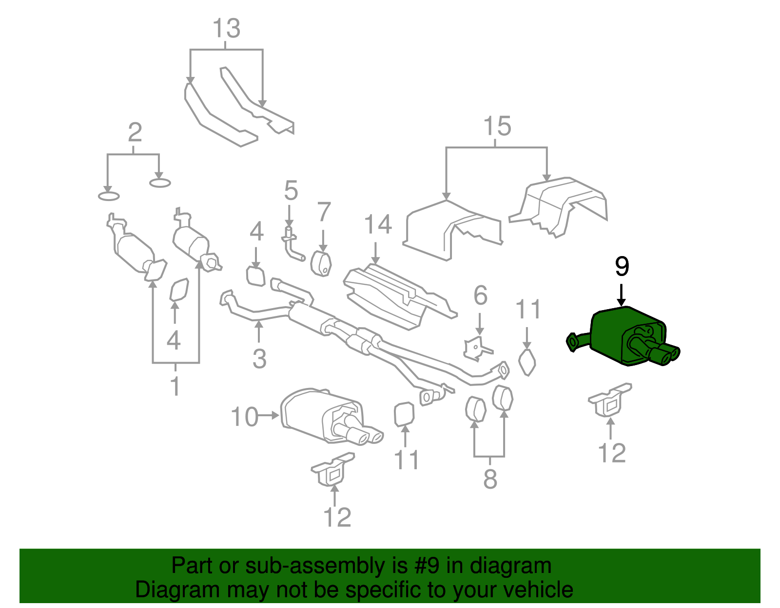 Muffler, Exhaust(W/Tail Pipe) - GM (92207802)