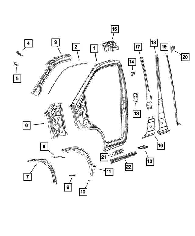 2023 Ram BPillar Reinforcement 68614378AA Mopar Estores