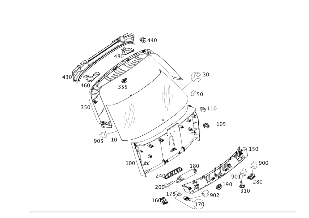 thumbnail image 2 of 2006 2010 Mercedes Benz Lift Cylinder 211 980 13 64 | MB Parts Catalog 2 of 14