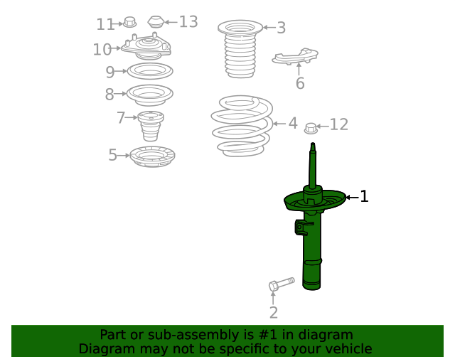 20222023 Honda Civic Suspension Strut 51611T22A01 Genuine Honda Parts