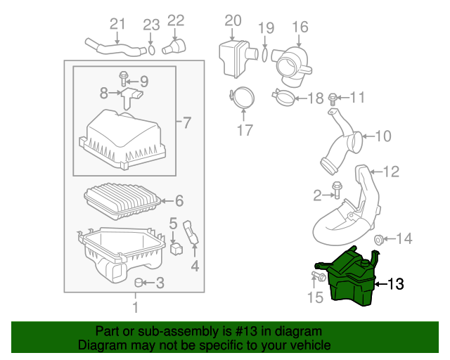 20092010 Pontiac Vibe Intermediate Intake Air Duct Resonator 88975811