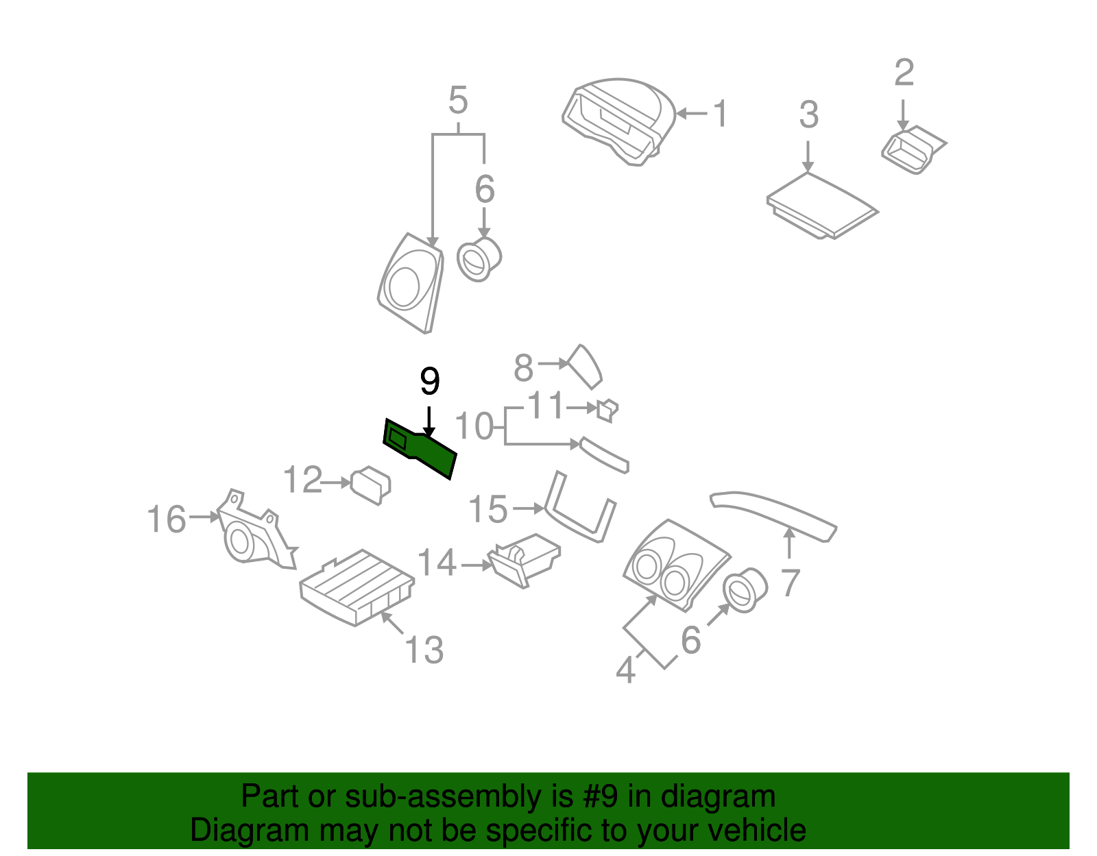 Charcoal Instrument Panel Bezel - GM (96457661)
