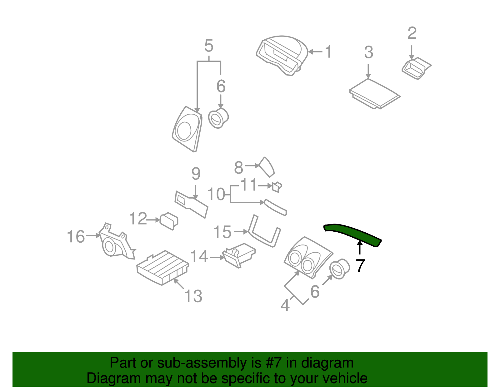 Charcoal Instrument Panel Bezel - GM (96475291)