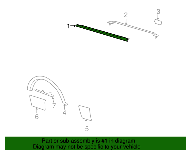 20052008 Ford F150 6.5 Foot Right Passenger Side Bed Rail Molding