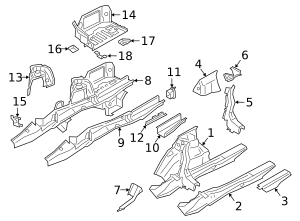 41-00-8-491-918 - Reinforcement for side member, right 2019-2024 BMW ...
