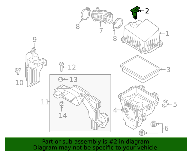 20192020 Toyota Yaris Mass Air Flow Sensor 22204WB002 Toyota Parts Center
