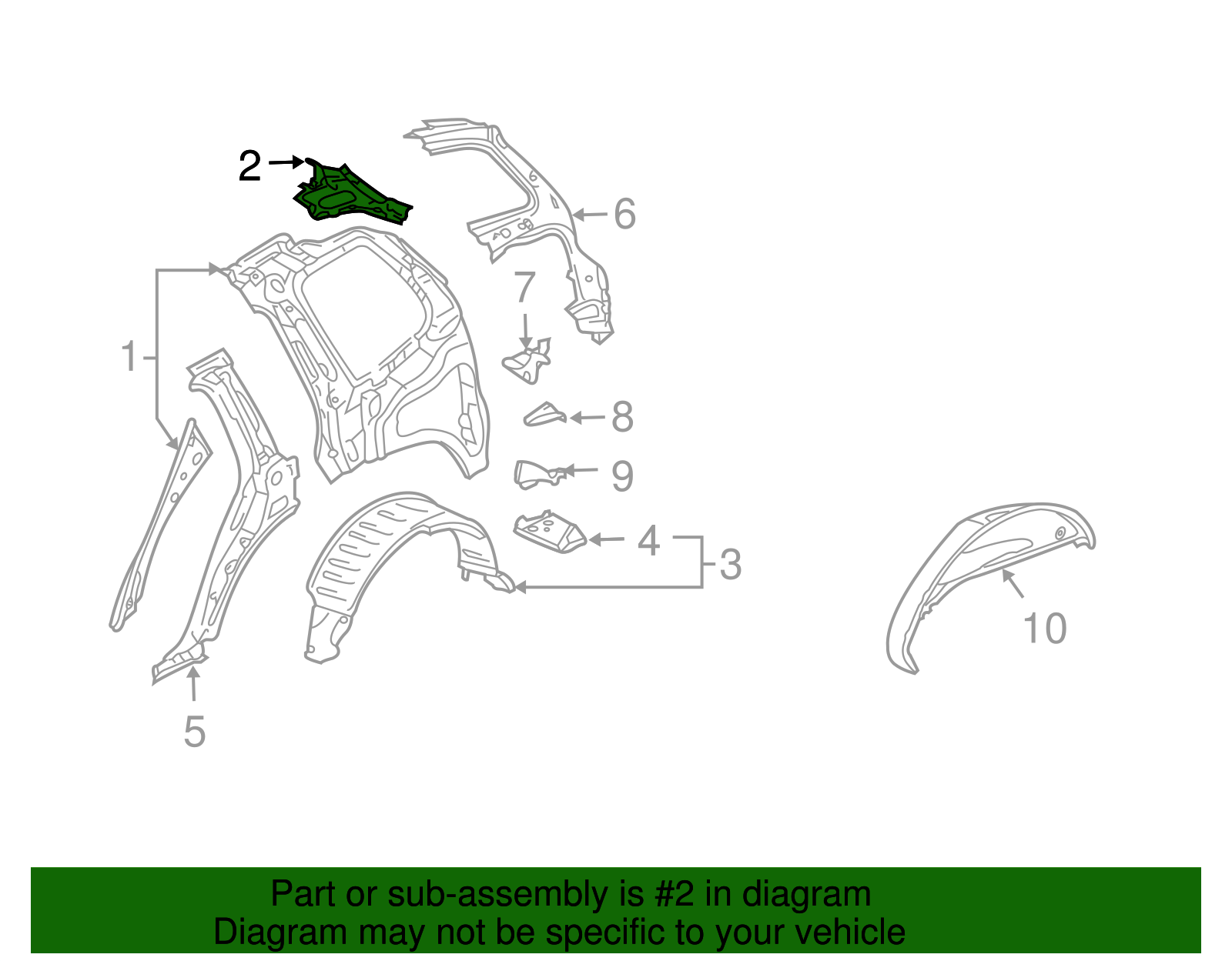Quarter Panel Reinforcement - Volkswagen (7L6809138J)