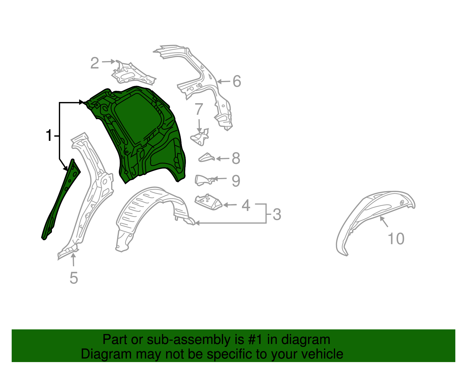 Inner Panel Assembly - Volkswagen (7L6-809-403-M)