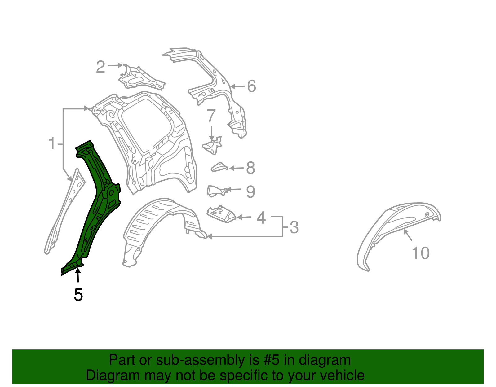 Lock Pillar Reinforced - Volkswagen (7L0-809-264-A)