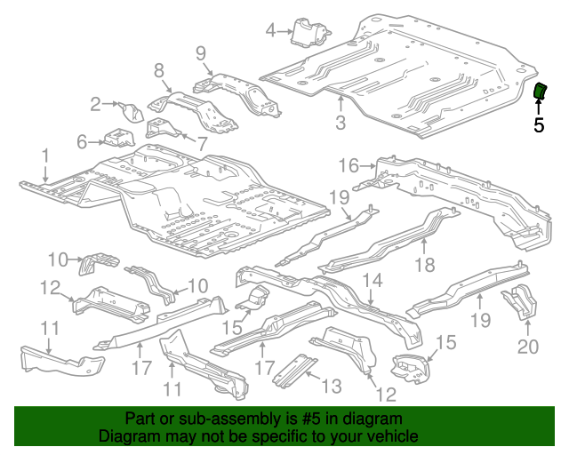 Rear Floor Pan Anchor Plate Gm 15154213 Gmpartsdirect Com