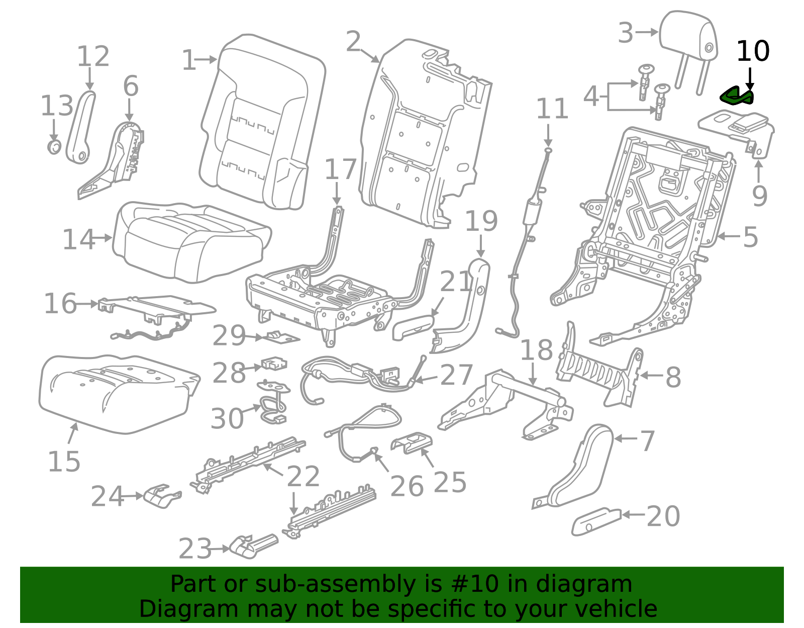 Black Rear Driver Side Seat Back Latch Release Handle Bezel - GM (84385204)