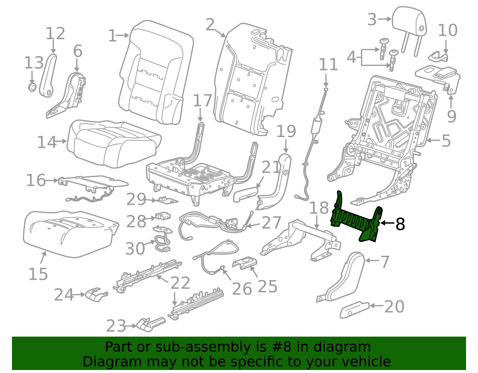 Jet Black Rear Seat Back Panel - GM (84042217)