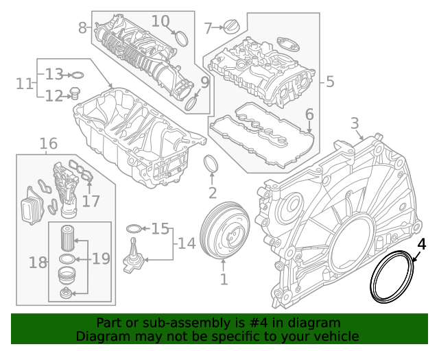 11148664904 20202021 BMW Rear Main Seal (11148664904) BMW of