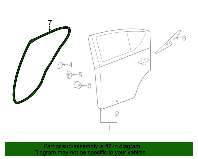 20152019 Nissan Versa Door WeatherStrip 828309KE1A Nissan Parts Plus