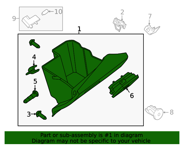 20192020 Ford Transit Connect Glove Box DT1Z61060T10GF