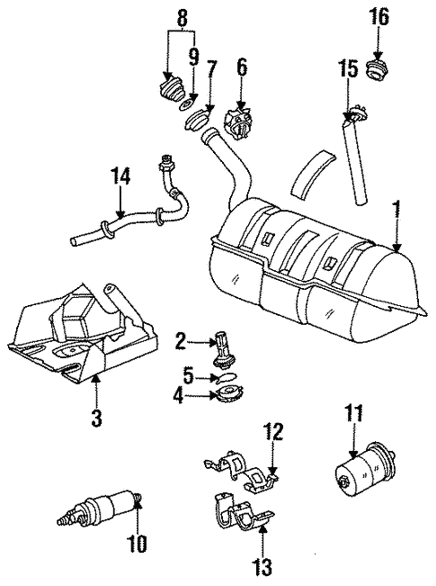 Fuel System Components for 1993 Mercedes-Benz 600 SEC #0