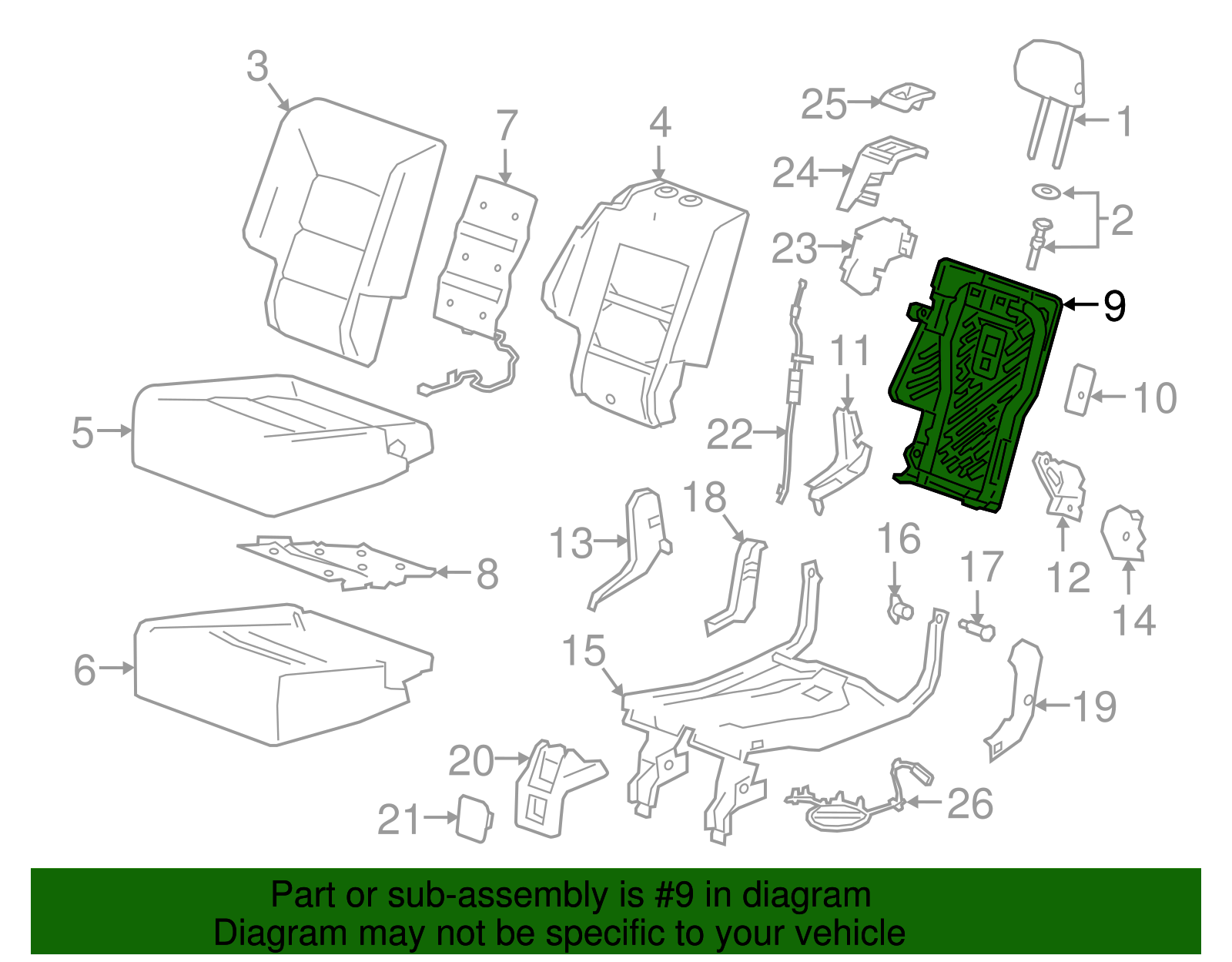 Seat Back Frame - GM (84398377)