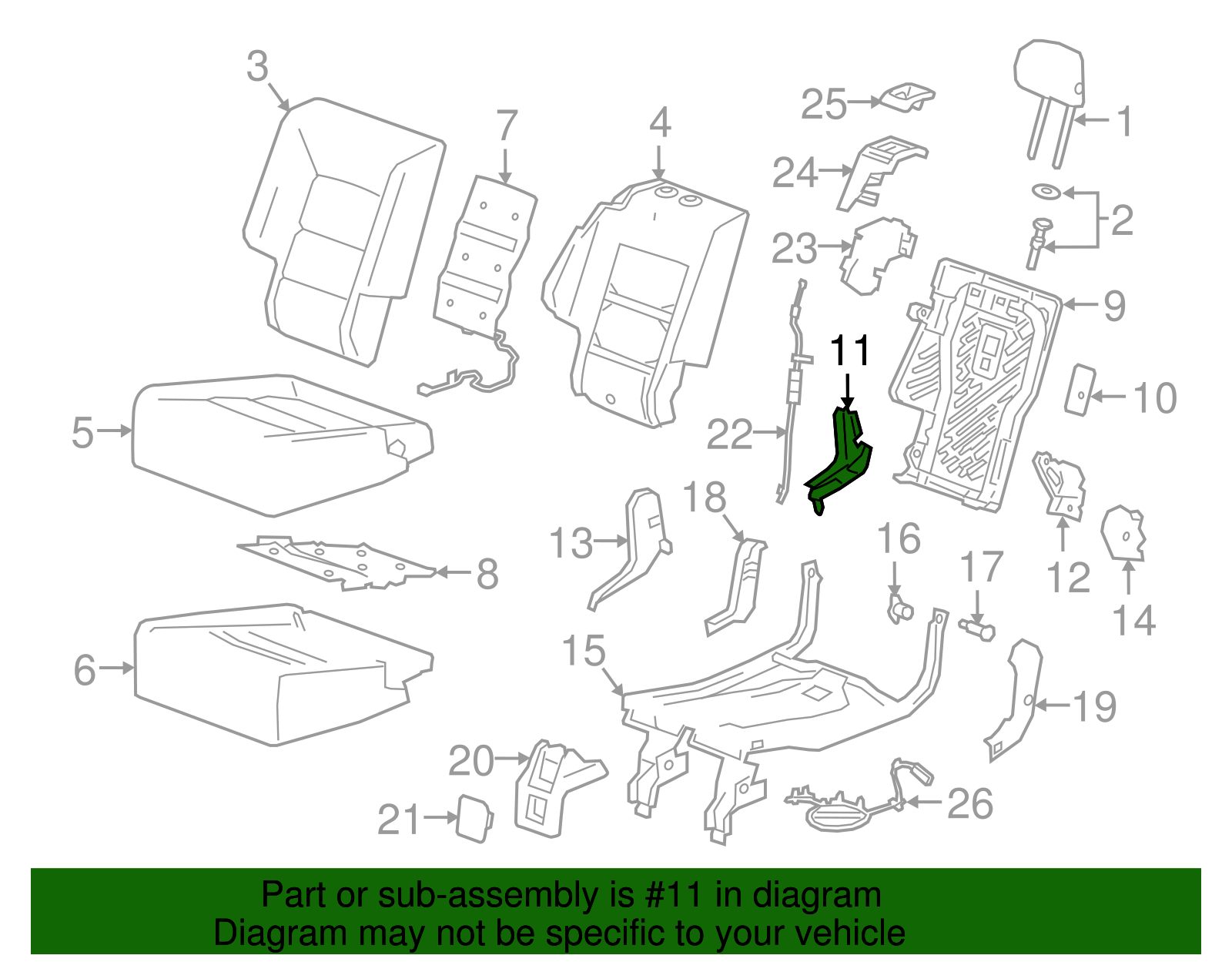 Rear Passenger Side Seat Bracket - GM (84398394)
