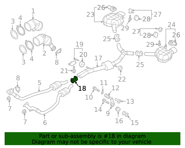 8V0253141 Rear Muffler Clamp 20172023 Audi Audi OEM Parts