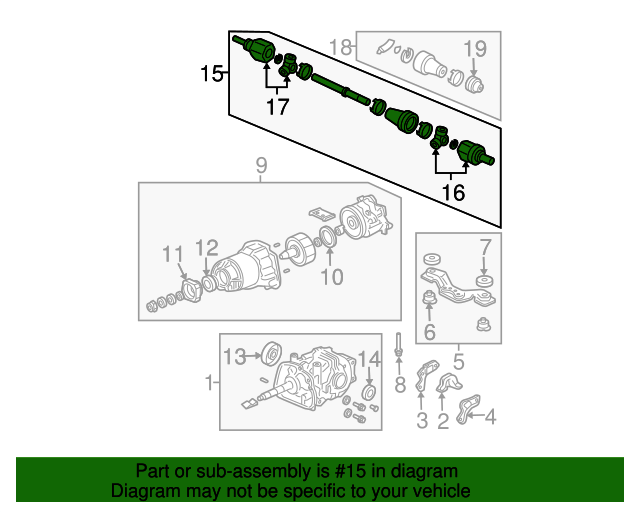 42311SCWA10 Drive Shaft Assembly L 20092011 Honda Element