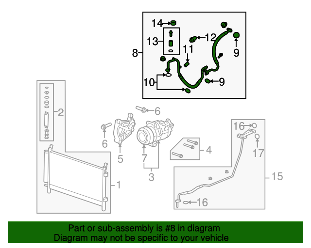 20122015 Chevrolet Camaro Air Conditioning Manifold Hose Assembly